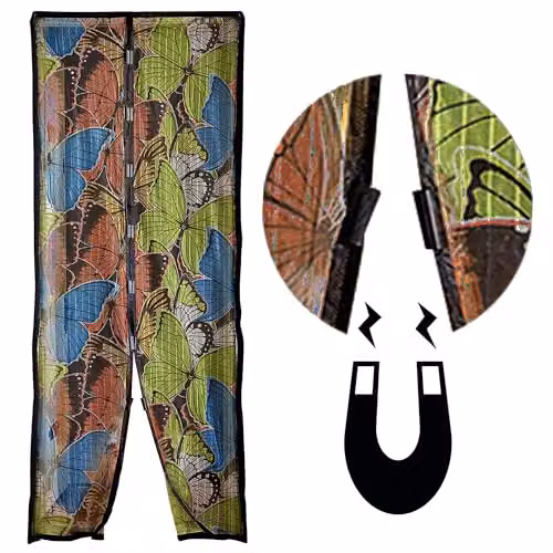 mysmartbuy Butterfly Design Magnetic Fly Screen Door Curtain, Multicolour, W: 101.6 cm, H: 208 cm – 3