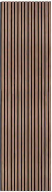 Monstershop Acoustic Slat Wall Panel in Dark Walnut and Terracotta, W/H: 60 x 240 cm