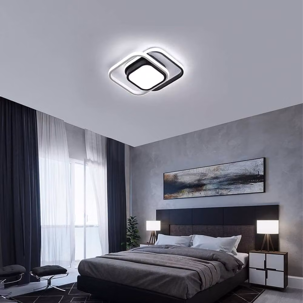 Goeco LED Square Flush Mount Ceiling Lights, 32W, 6500K, Black – 2