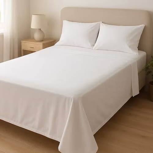 Home Sweet Home UK Microfibre Flat Sheet, White, W: 180 cm, D: 200 cm – 3