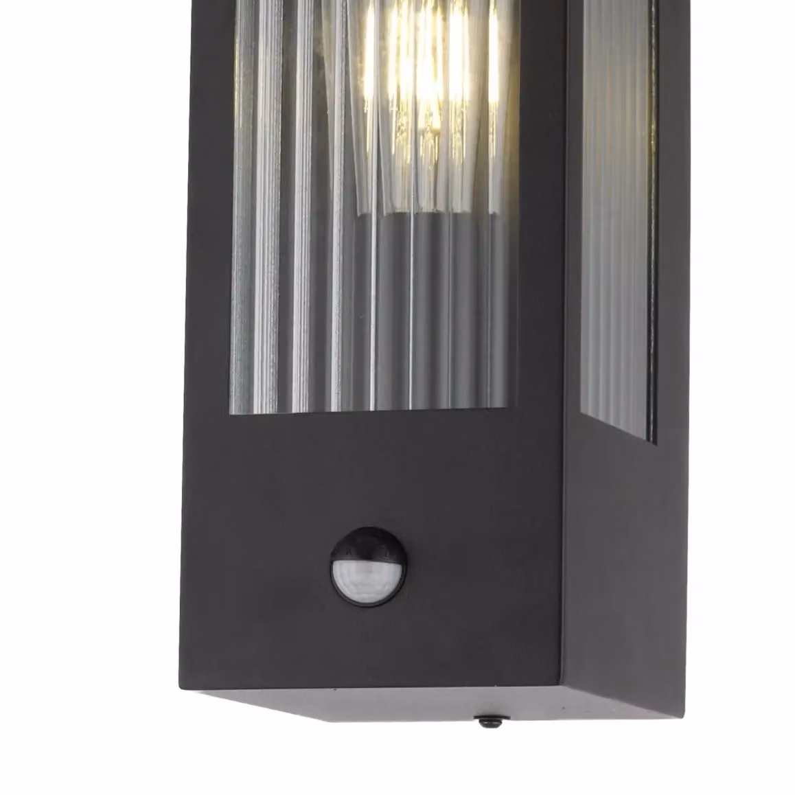 CGC Lighting Stella Bevelled Glass Black Outdoor Wall Light with PIR Motion Sensor and E27 Socket – 6