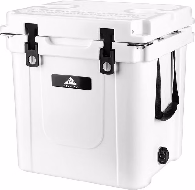 Mountall White Hard Plastic Cooler with Clip
