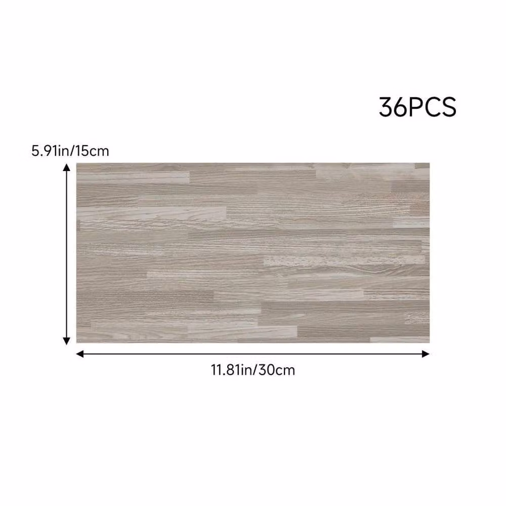 PAWNORA 36-Piece Self-Adhesive Rustic Wood-Look Vinyl Flooring Planks in Beige – 2