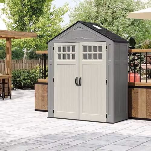 Rowlinson Suncast Everett Resin Shed in Grey, W190 x D84 x H236 cm – 2