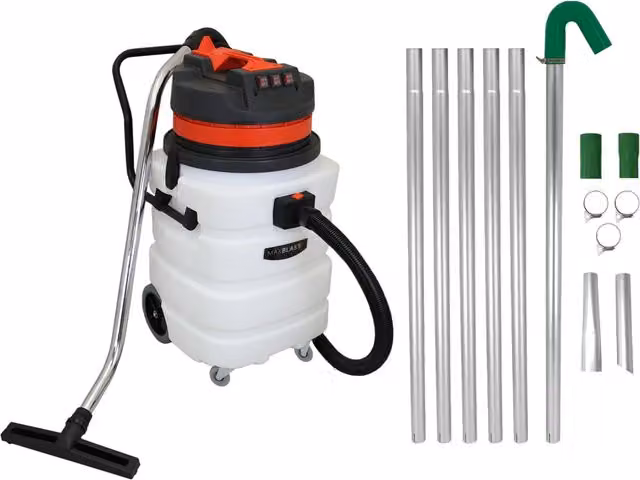 MAXBLAST Wet and Dry Vacuum with Aluminium Gutter Poles, Silver and White