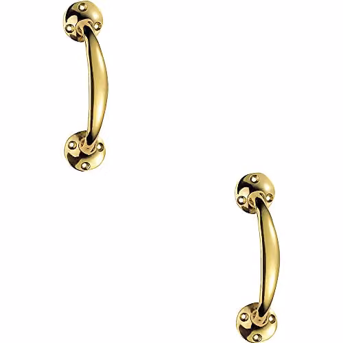 Loops 2 Pack Victorian Bow Shaped Pull Handles in Polished Brass