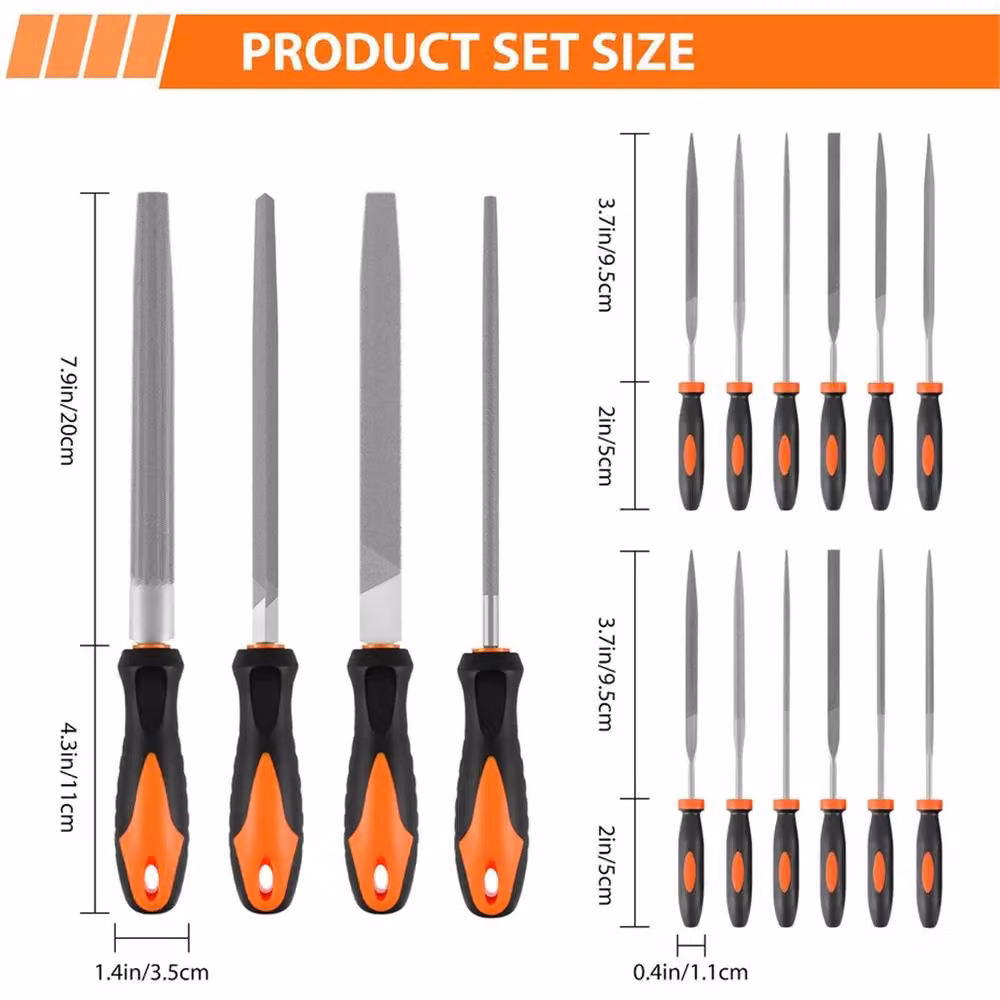 Nordara 17-Piece Metal File Set in Black, Width: 100 cm – 2