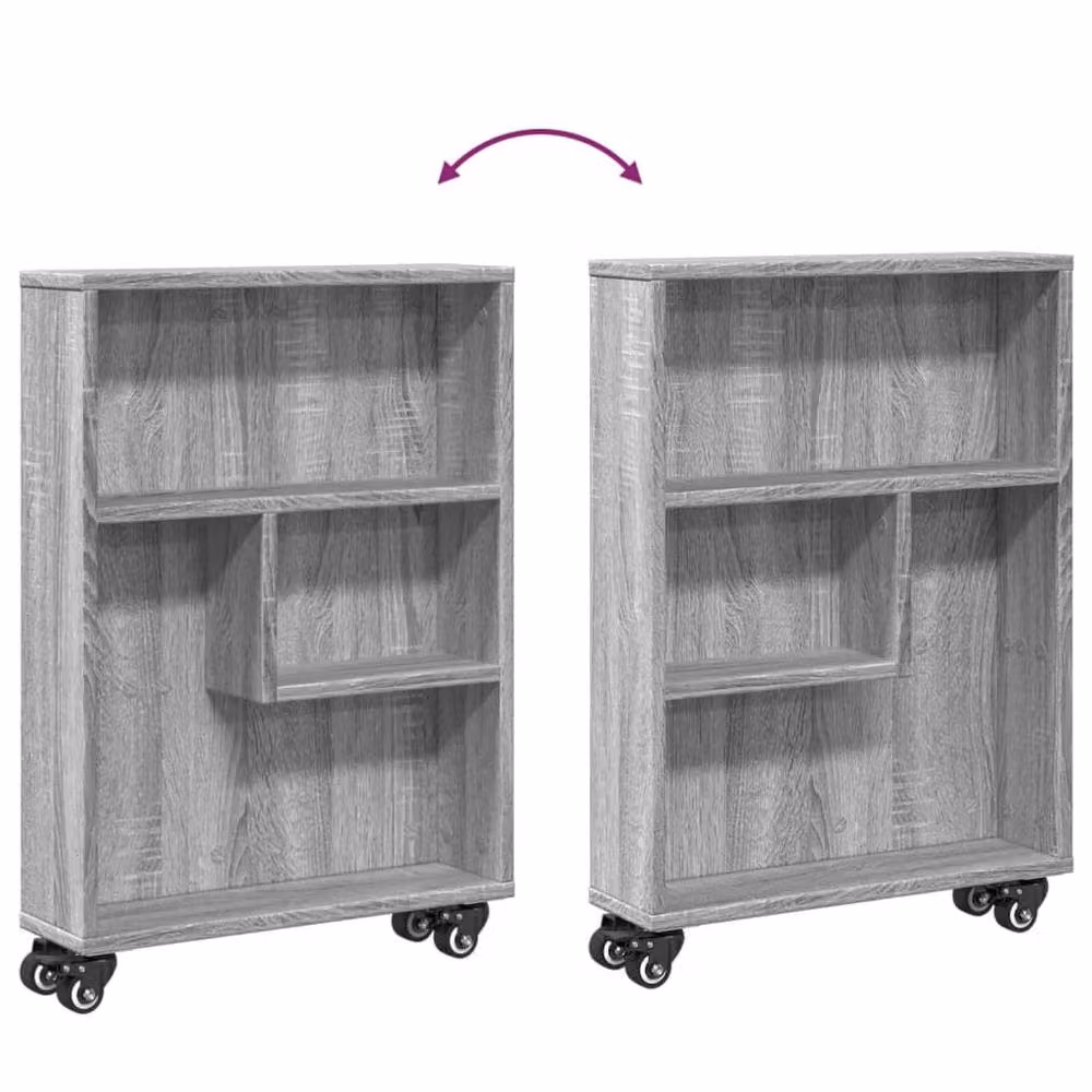 Berkfield Home Narrow Storage Trolley in Grey Sonoma, W/D/H: 48 x 13 x 68 cm – 4