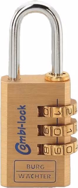 Burg-Wächter Brass Combination Padlock, 30mm, Gold
