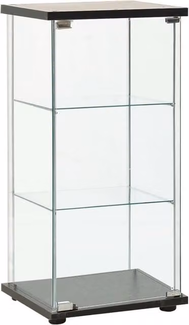 Berkfield Home Modern Black Freestanding Storage Cabinet with Glass Doors and Internal Shelves – 1