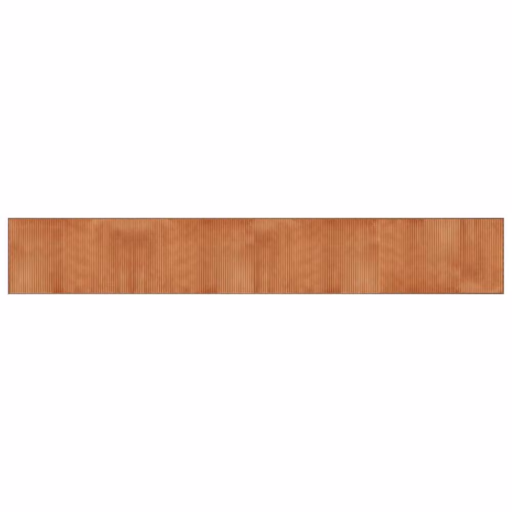 Berkfield Home Rectangular Bamboo and Polypropylene Rug in Brown, W: 60 cm, L: 400 cm – 2
