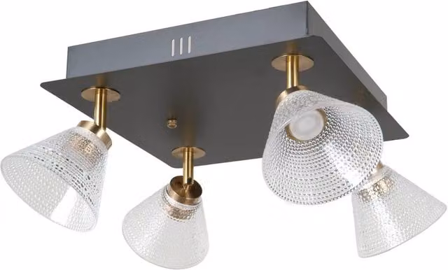 Netlighting Orella Ceiling Spotlight Clusters in Matt Black and Gold with 4x LED Warm White 3000K
