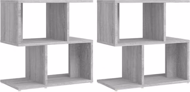 Berkfield Home Set of 2 Grey Sonoma Bedside Cabinets, W/D/H: 50 x 30 x 51.5 cm