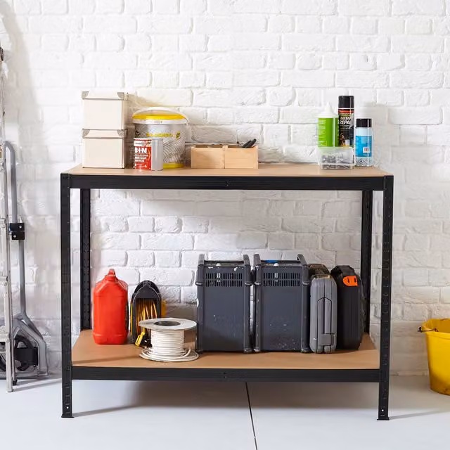 Neo Metal Garage Workbench in Black