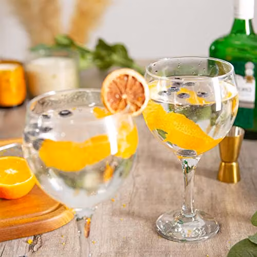 LAV Misket Gin and Tonic Cocktail Glasses, Clear, Pack of 12, 645ml – 2