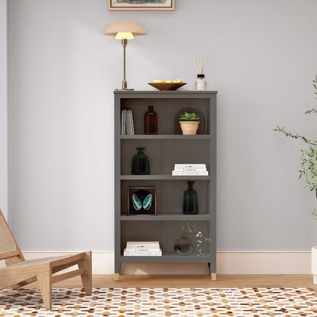Cabinet Bits Palazzi Narrow Bookcase in Grey and Blue