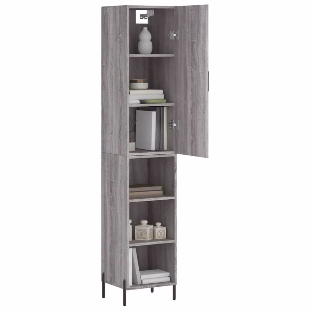 Berkfield Home Grey Sonoma Highboard in Engineered Wood, W/D/H: 34.5 x 34.5 x 180 cm – 3