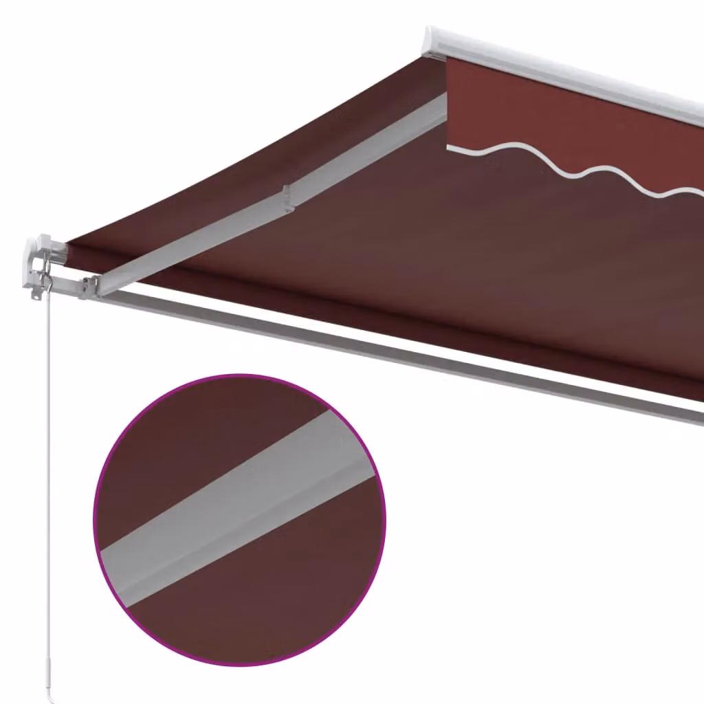 Berkfield Home Manual Retractable Burgundy Awning with Black Aluminium Frame, W: 400 cm, D: 300 cm – 3