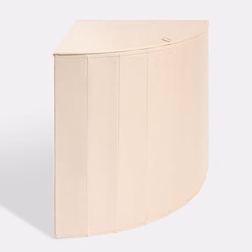 OHS Foldable Corner Laundry Hamper with Lid in Beige, W: 55 cm, D: 49 cm, H: 39 cm – 3