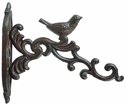 Esschert Brown Cast Iron Bird Design Hanging Basket Hook