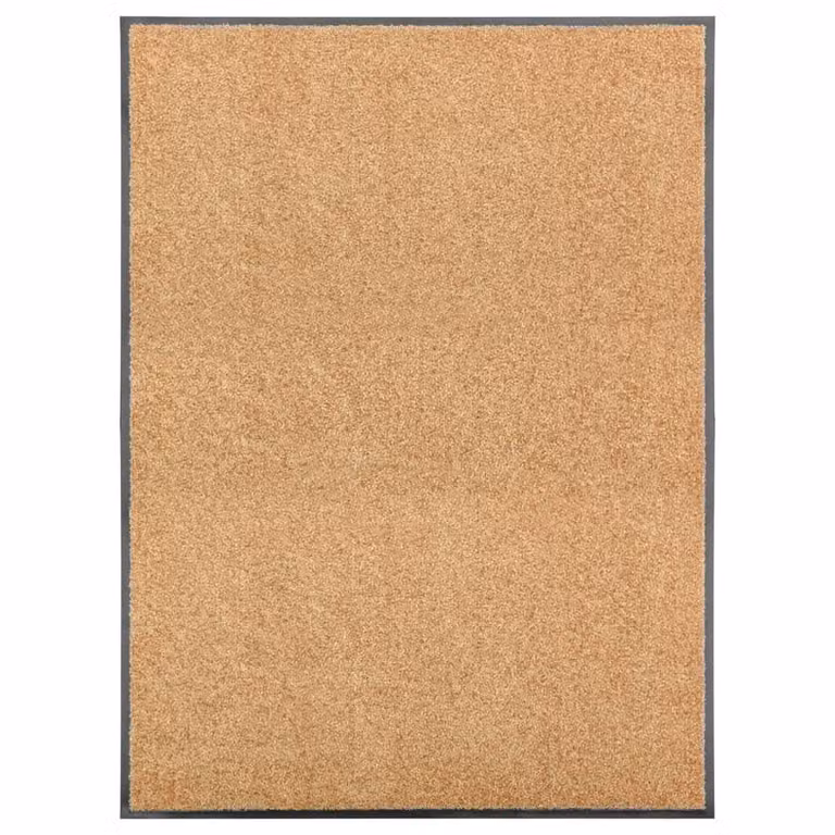 Berkfield Home Washable Non-Slip Doormat, Beige, W: 90 cm, D: 120 cm