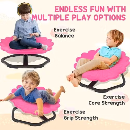 AIYAPLAY Kids Sensory Spinning Swivel Chair in Pink – 4