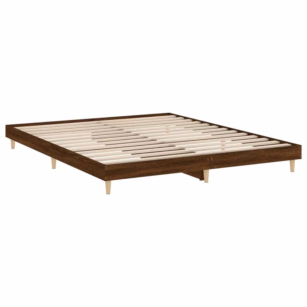 Berkfield Home Brown Oak Engineered Wood Bed Frame 200 x 200 cm – 2