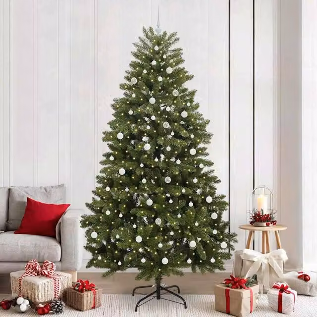 Berkfield Home Artificial Green Christmas Tree with Stand, Height: 240 cm, PVC and Metal