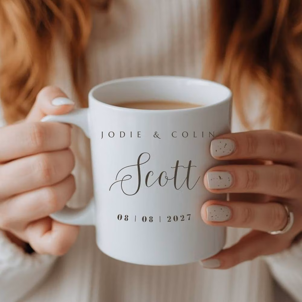 Aye Do Gifts Personalised Surname Wedding Mug Gift Set in White – 2