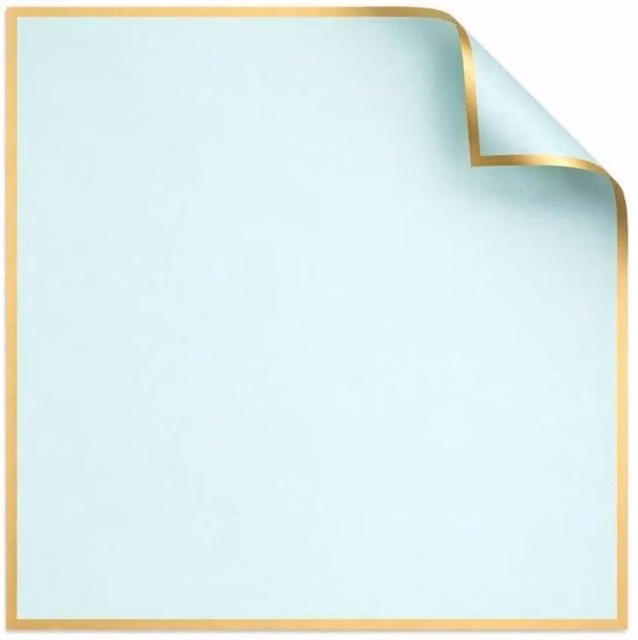 KDMD Korean Style Pre Cut Cello Wrap Sheets in Mint Green with Gold Border