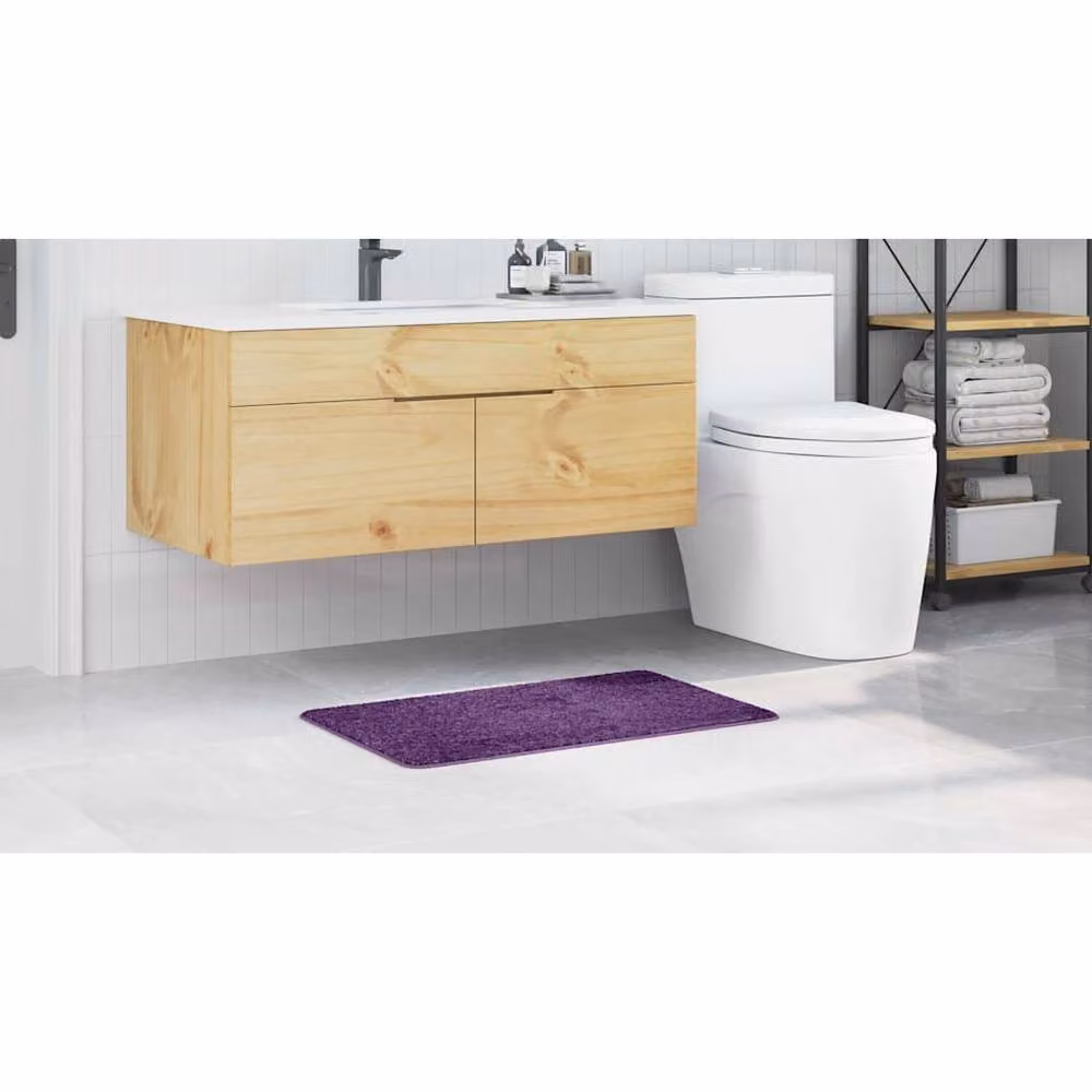 Berkfield Home Soft Rectangular Non-Slip Bath Mat, Purple, W: 80 cm, D: 50 cm – 3