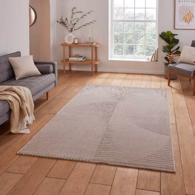 Terrys Flores 1924 Modern Abstract Washable Rectangular Rug in Brown and Beige
