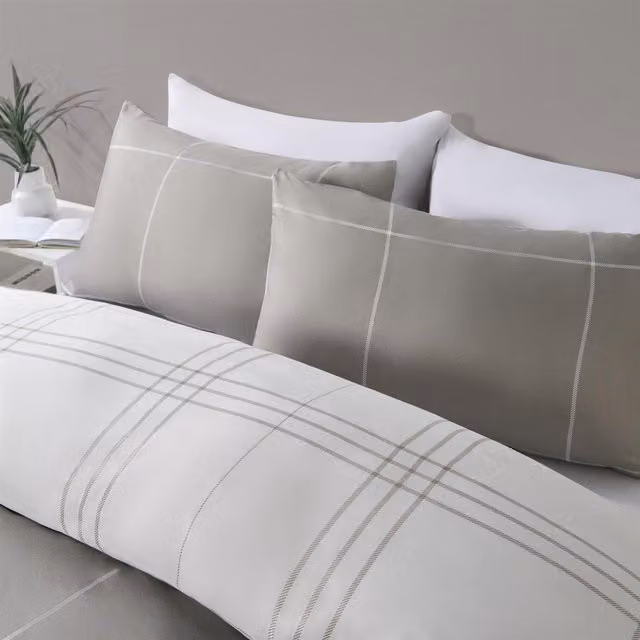 OHS Floral Nature Duvet Cover and Pillowcase Set, Multicolour Grey, W: 90 cm, L: 200 cm