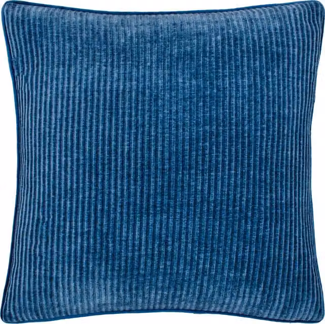 Make it a Home Garda Corduroy Piped Square Cushion in Petrol Blue Polyester