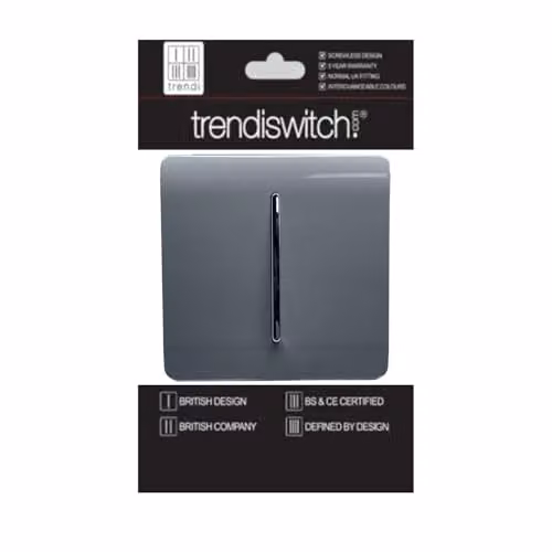 Trendi Switch 10 Amp Triple Pole Fan Isolator Switch with Chrome Rocker in Warm Grey – 3