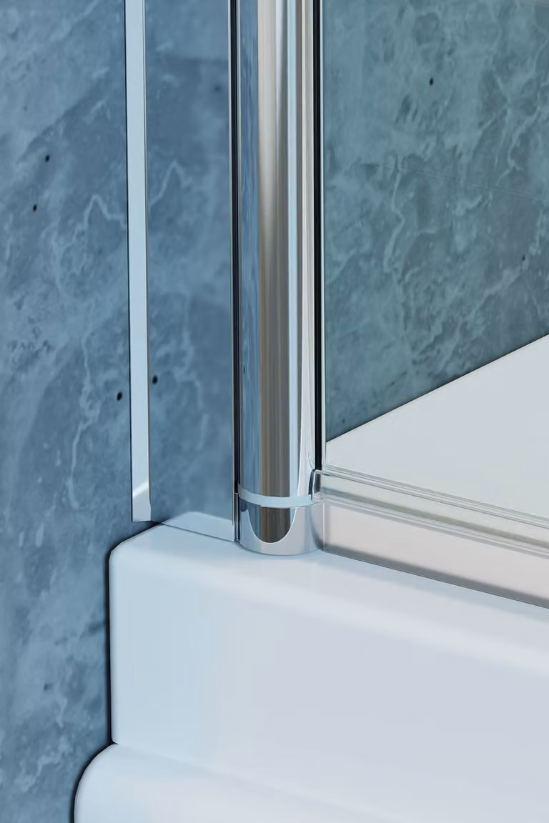 Living and Home 180 Degree Rotating Pivot Bath Shower Screen in Clear Glass with Silver Frame