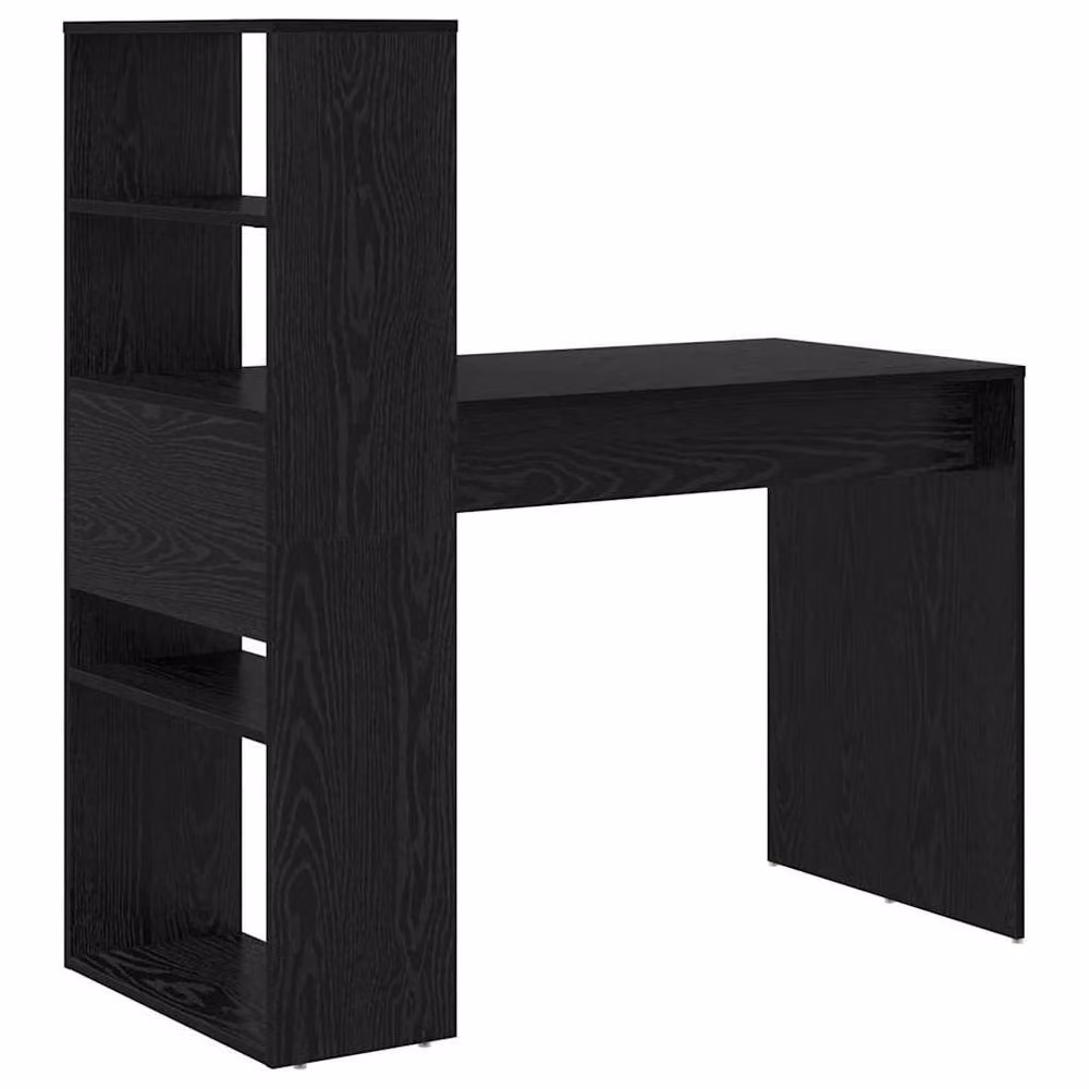 Berkfield Modern Writing Desk with Storage in Black Oak, W/D/H: 113 x 54 x 120 cm – 5