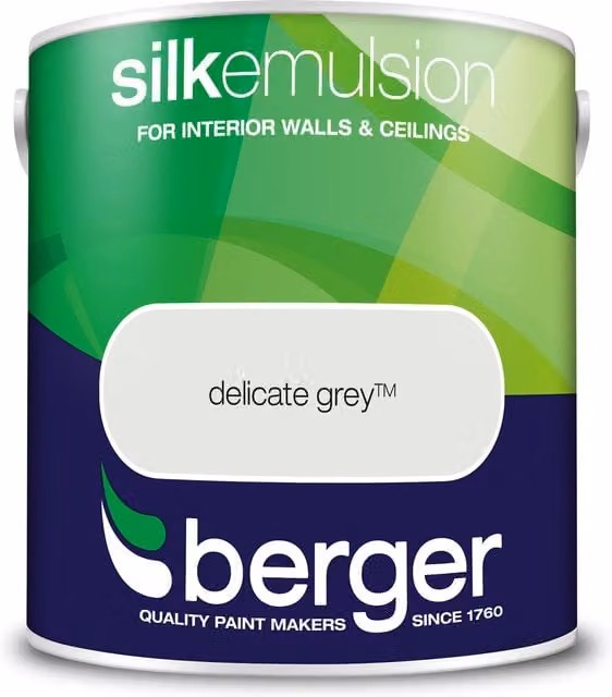Berger Silk Emulsion Dispersion in Delicate Grey with a Satin Gloss Finish