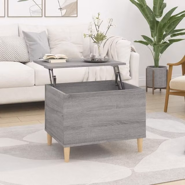 Berkfield Home Grey Sonoma Coffee Table with Lift Mechanism, W: 60 cm, D: 44.5 cm, H: 45 cm
