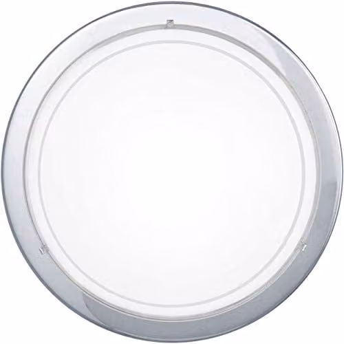 Loops Modern Wall and Ceiling Light in Chrome with White and Transparent Glass Shade, E27 Bulb Compatible