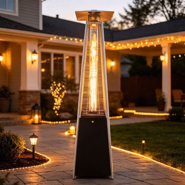 HEATSURE 10.5kW Pyramid Tower Patio Gas Heater, Black