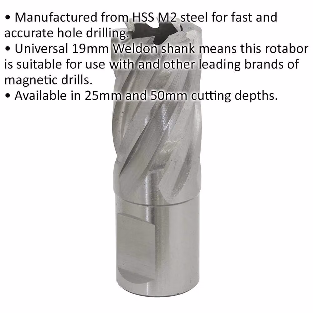 Loops M2 Steel Annular Metal Core Drill Rotabor Cutter, Silver, Depth: 25 mm, Diameter: 20 mm – 2