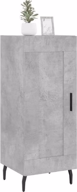 Berkfield Home Industrial Sideboard in Concrete Grey, W/D/H: 34.5 x 34 x 90 cm
