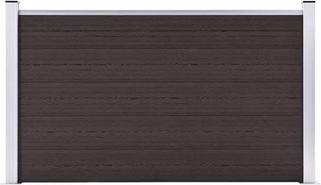 Berkfield Home Durable WPC Fence Panel, Black, H 180 cm x W 105 cm