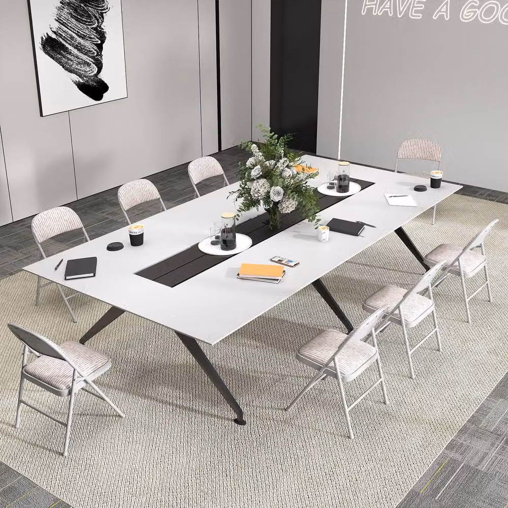 Costway Set of 4 Padded Folding Dining and Conference Chairs with Metal Frame in Beige – 4