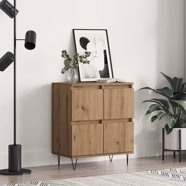 Berkfield Home Modern Sideboard with Storage Door in Brown, W/D/H: 60 x 35 x 70 cm