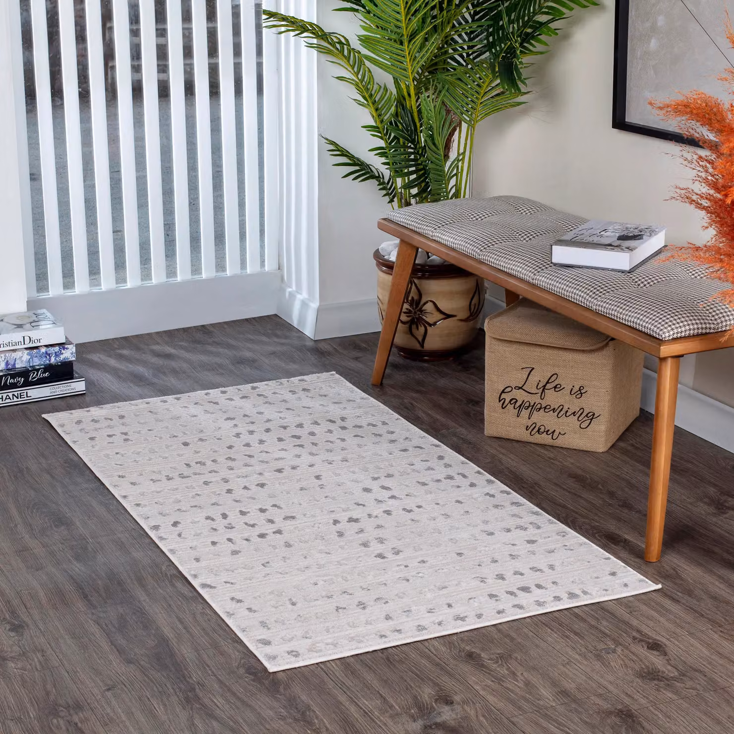 Livabliss Lustro Modern Dotted Rug in Grey and Beige, W: 120 cm, L: 170 cm – 3