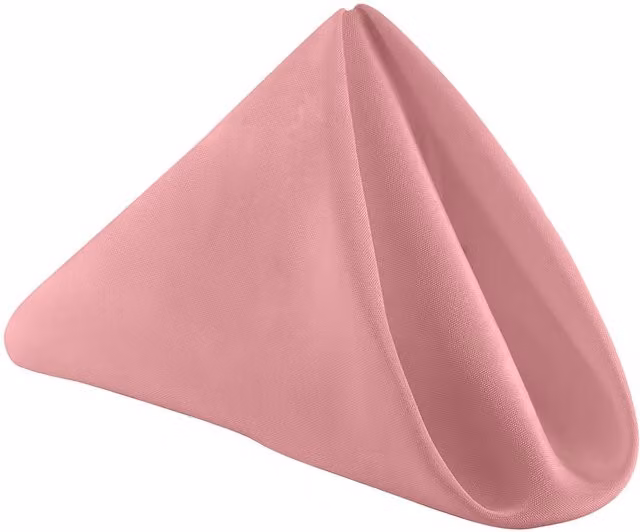 Neel Blue Reusable Wrinkle-Resistant Polyester Table Napkins in Dusty Pink, Size: 50 x 50 cm