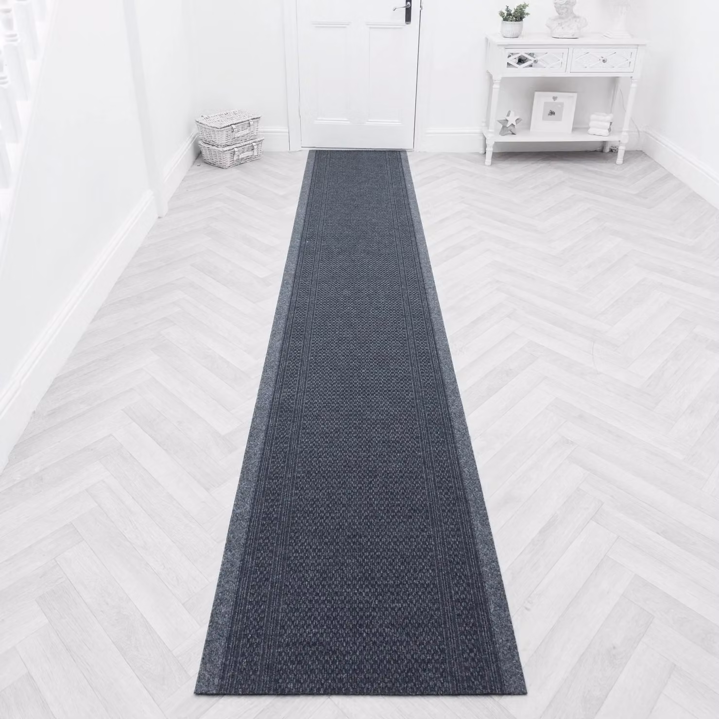 runrug Aztec Grey Geometric Hallway Carpet Runner, W: 66 cm, L: 360 cm – 5