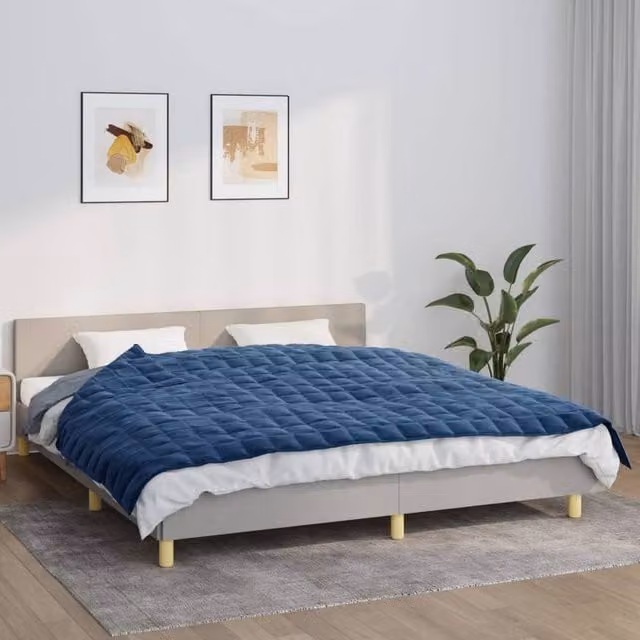 Berkfield Home Blue Weighted Blanket, W: 155 cm, L: 220 cm, 7 kg – 1